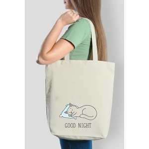 Feza Bagg Store Kanvas Omuz Çantası Good Night Tasarımlı