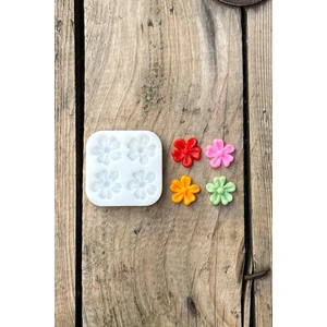Rufus Concept Silikon Mum Yapma Kalıbı 4'lü Set Dayanıklı Esnek Kokusuz Beş Yapraklı Yonca Çiçek Desen