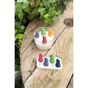 3D Kardan Adam Mini Dörtlü Mum Kalıbı ( Silikon )