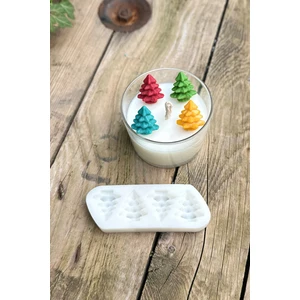Dayanıklı ve Esnek Silikon Mum Kalıbı – Kokusuz 3D Çam Ağacı Desenli, 50 g, 2,5x2,8x1 cm, El Yapımı Mumlar İçin