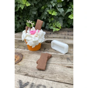 Gofret Tekli Mum Kalıbı ( Silikon ) 1 Adet
