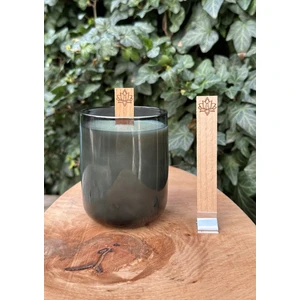 Ahşap Mum Fitili ( Lotus Çiçeği Desenli ) + Yapışkanlı Sehpa - 10 Adet