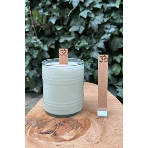 Ahşap Mum Fitili ( Om Desenli ) + Yapışkanlı Sehpa - 10 Adet