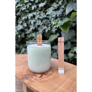 Ahşap Mum Fitili ( Relax Desenli Fitil ) + Yapışkanlı Sehpa - 10 Adet