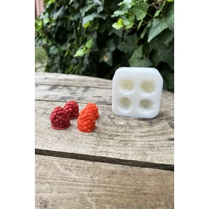 Böğürtlen Dörtlü Mum Kalıbı ( Silikon ) ( 2 x 1,7 x 2 cm ) ( Küçük Süsleme Kalıbı) 1 Adet