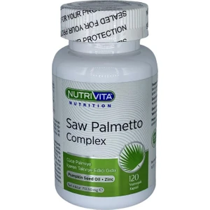 Nutrivita Nutrition Saw Palmetto Complex 120 Yumuşak Kapsül Cüce Palmiye Kompleks Çinko