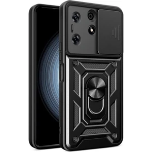 Tecno Spark 10 Pro Kılıf Yüzüklü Sürgülü Kamera Korumalı Pars + Ekran Koruyucu