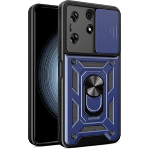Tecno Spark 10 Pro Kılıf Yüzüklü Sürgülü Kamera Korumalı Pars + Ekran Koruyucu
