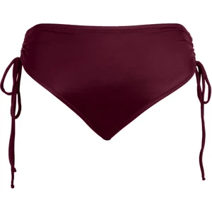 Kadın Yüksek Bel Yan Büzgülü Ipli Bordo Bikini Altı