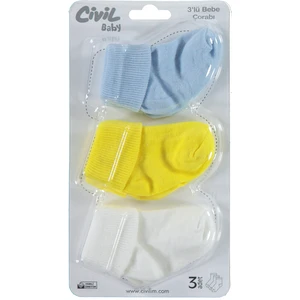 Civil Baby Bebek 3'lü Çorap Set 0-6 Ay Sarı