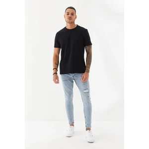 Subliminal Ny City Baskılı Bisiklet Yaka Regular Fit Tişört  Siyah