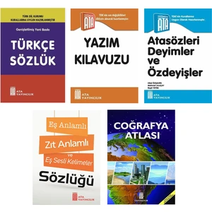 Ata Yayıncılık Türkçe Sözlük-Atasözleri-Yazım Kılavuzu-Eş Anlamlı,Zıt Anlamlı Kelimeler Sözlüğü-Coğrafya Atlası