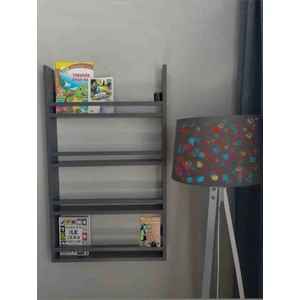Ferah Mobilya 1.sınıf Mdf Montessori Çocuk Odası Kitaplığı Antrasit