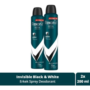 Men Deodorant Invisible Black White 200 ml - 2'li Paket
