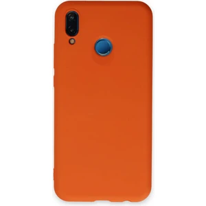 Huawei P20 Lite Kılıf Nano Içi Kadife  Silikon - Turuncu 300099