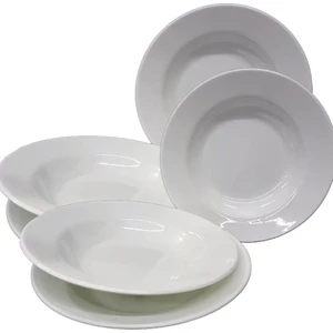 Soup Deep Plate Merid Arya Beyaz Melamin Çukur Tabak 6 Adet 20 cm