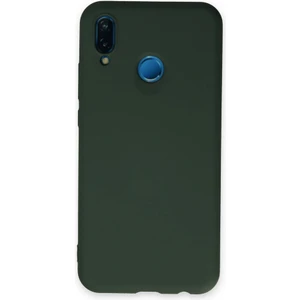 Huawei P20 Lite Kılıf Nano Içi Kadife  Silikon - Koyu Yeşil 300099