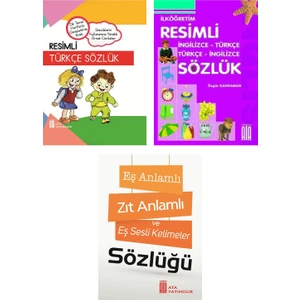 Ata Yayıncılık Resimli Türkçe Sözlük-Resimli Ingilizce Sözlük-Eş Anlamlı,Zıt Anlamlı Kelimeler Sözlüğü
