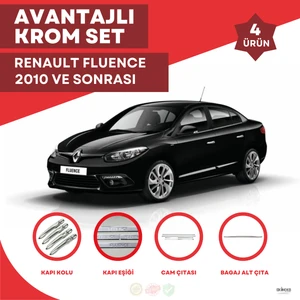 Bay Art Decor Renault Fluence Avantajlı Krom Set 2010 ve Sonrası -4ürün- Paslanmaz Çelik