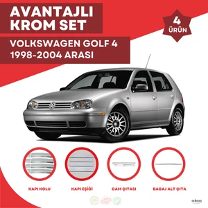 Bay Art Decor Volkswagen Golf 4 Avantajlı Krom Set 1998-2004 Arası -4ürün- Paslanmaz Çelik
