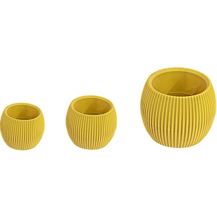 Kaktüs Saksı 3lü Set Sarı