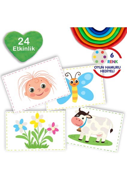 Hamur İşi Etkinlikleri Seti (24 Farklı Etkinlik + 6 Renk Oyun Hamuru Hediyeli)