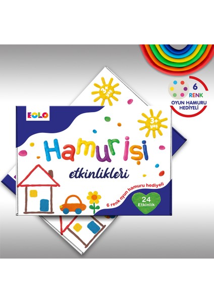 Hamur İşi Etkinlikleri Seti (24 Farklı Etkinlik + 6 Renk Oyun Hamuru Hediyeli)