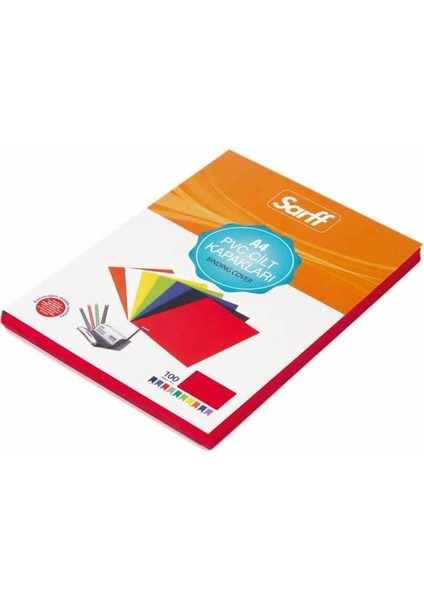 Pvc Opak Kırmızı A4 Cilt Kapağı 100'LÜ Paket