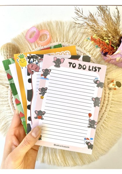 Aşktan Basım 4lü Note Pad To Do List Bloknot 10X14 cm