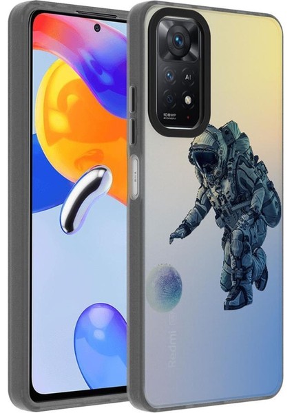 Xiaomi Redmi Note 12 Pro 4g Kılıf Desenli Kamera Çerçeveli Sert Dragon Kapak Astronot
