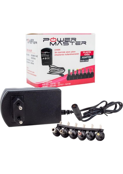 Mcm Group Powermaster PM-18745 3 Volt - 12 Volt 3 Amper Çok Uçlu Ayarlı Kademeli Adaptör