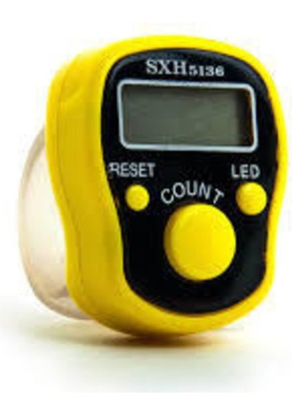 Sesli Işıklı Zikirmatik Dijital Yüzük Tesbih Her 100 De Alarm Sarı