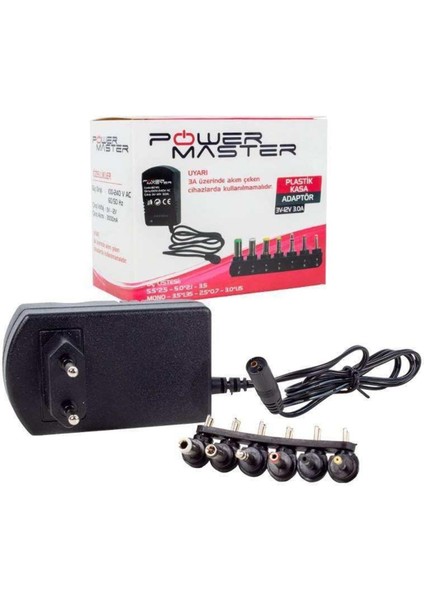 Mcm Group Powermaster PM-18745 3 Volt - 12 Volt 3 Amper Çok Uçlu Ayarlı Kademeli Adaptör