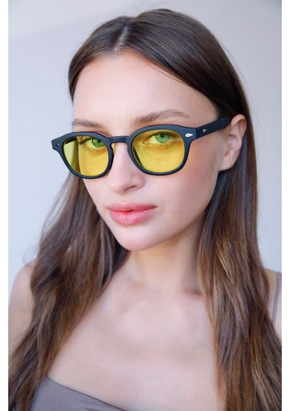 Ryan Matt Black Yellow Güneş Gözlüğü