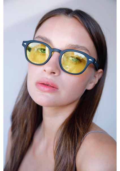 Ryan Matt Black Yellow Güneş Gözlüğü fırsatları