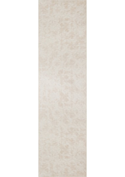 Yıkanabilir Kaymaz Tabanlı Violin Embos Kesme Rulo Halı Yolluk Krem modelleri