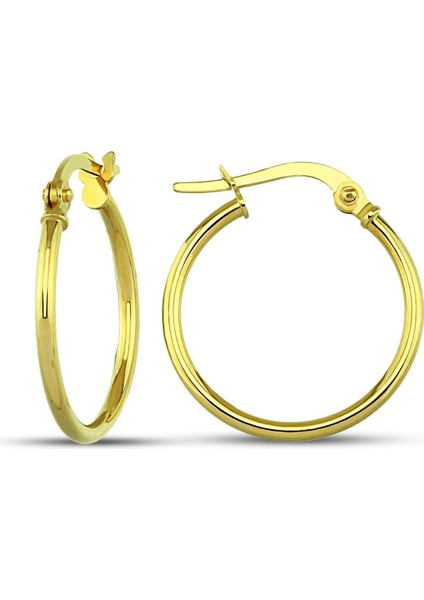 14 Ayar Altın Bombeli Halka Küpe 1.9 Cm