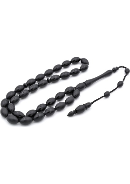Usta Işi Sistemli Alman Siyah Fiber Tesbih Orta Boy 001