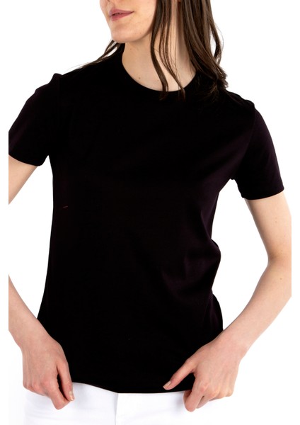 Bisiklet Yaka Kısa Kollu Kadın T-Shirt