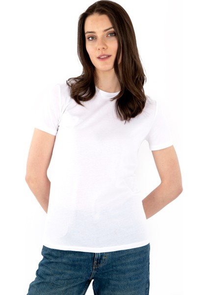 Bisiklet Yaka Kısa Kollu Kadın T-Shirt modelleri