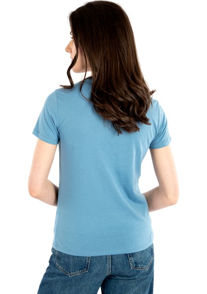 Bisiklet Yaka Kısa Kollu Kadın T-Shirt modelleri