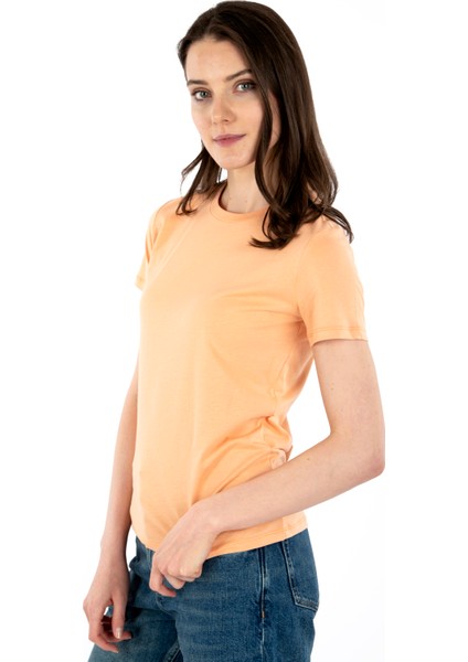 Bisiklet Yaka Kısa Kollu Kadın T-Shirt