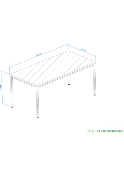 Çalışma Masası 140X80X75 cm