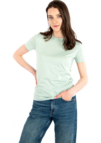 Bisiklet Yaka Kısa Kollu Kadın T-Shirt fiyatları