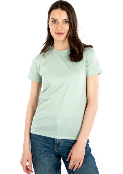 Bisiklet Yaka Kısa Kollu Kadın T-Shirt modelleri