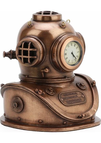 Steampunk Serisi Dalgıç Başlığı Figürlü Masa Saati modelleri