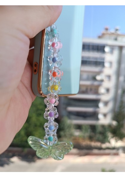 Renkli Boncuklu Telefon Kılıf Aksesuarı,charm ve Hediye Kutulu
