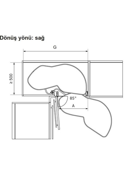 Lemans Iı Sepet A. Style Krom Sağ 45 cm