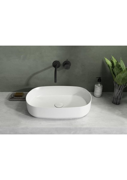 İsvea Infinity Tezgah Üstü Lavabo 55 cm Beyaz 10NF65055