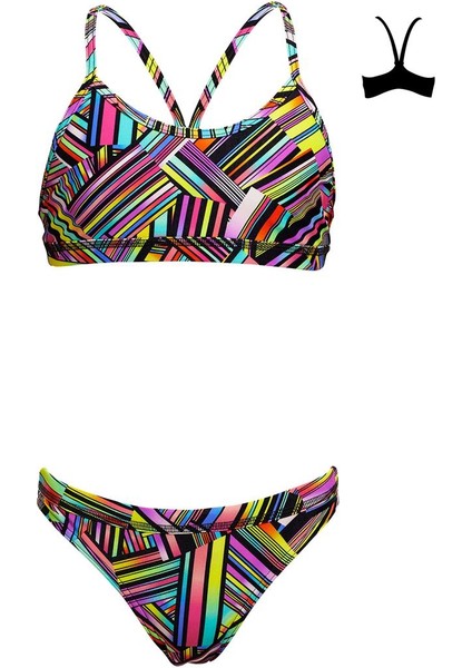 Strip Straps Bikini Takımı, Alt, Üst Takım Kız Çocuk Bikini